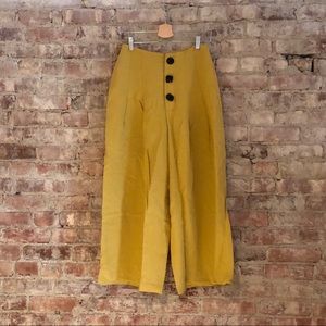 Zara Mustard Yellow Wide-leg Pants